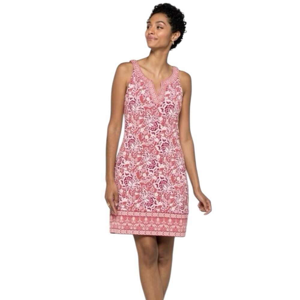 NWT Magnolia Grace Alhambra Embroidered Knit Dress Coral Sz XL Resortwear Shift